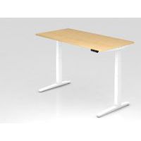 Zit- en stabureau elektrisch 160x80cm XBHM witte poten - Hammerbacher