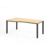 Bureau asymmetrisch met 4 vierkant poten - 180x100 cm - Hammerbacher