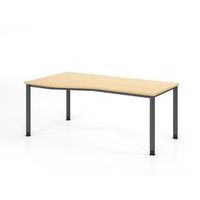 Bureau asymmetrisch met 4 ronde poten - 180x100 cm - Hammerbacher