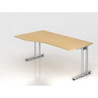 Bureau asymmetrisch C onderstel NS18 serie 180x100/80cm - Hammerbacher