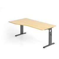Bureau asymmetrisch met C-vormig voet - 180x100 cm - Hammerbacher