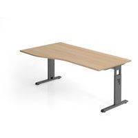 Bureau met C-voet 180x100/80cm OS18 eik - Hammerbacher