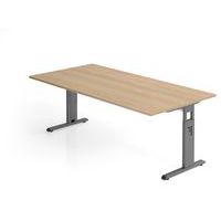 Bureau met C-voet 200x100cm OS2E eik - Hammerbacher