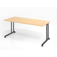 Bureau met C-poot serie ZS19 - 180x80 cm - Hammerbacher