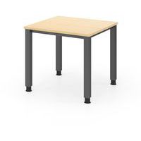 Bureau 4 poten vierkant met vierkante poten - 80x80 cm - Hammerbacher