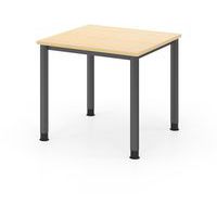 Bureau vierkant met 4 ronde poten - 80x80 cm - Hammerbacher