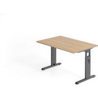Bureau met C-voet 120x80cm OS12 eik - Hammerbacher