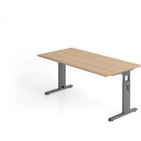 Bureau met C-voet 160x80cm OS16 eik - Hammerbacher