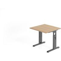 Bureau met C-voet 80x80cm OS08 eik - Hammerbacher