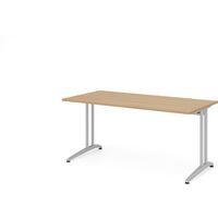 Bureau met C-vormig onderstel 160x80cm BS16 zilver - Hammerbacher