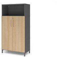 Kast FlexWall met 2 deuren staal onderstel - 4 niveaus - Hammerbacher