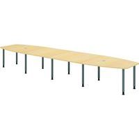 Vergadertafel ton 10 poten 520x130cm grafiet - Hammerbacher