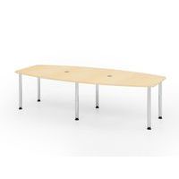 Vergadertafel ton 6 poten - 220x130 cm - Hammerbacher