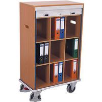 Archiefwagen met 9 vakken afsluitbaar