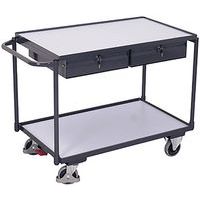 Tafelwagen ESD met 2 laadvlakken en 2 schuifladen