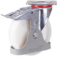 Zwenkwiel met rem van polyamide 200 x 50 mm wit - Variofit
