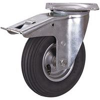 Zwenkwiel met luchtbandrem 200 x 50 mm zwart - Variofit