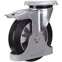 Zwenkwiel elastisch op gegoten aluminium velg met rem 200 x 50 mm