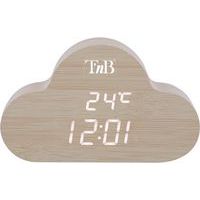 LED-wekker Joy met houtafwerking wolk vorm - T'nB