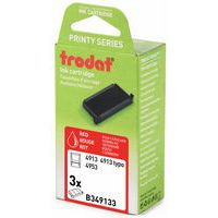 Kartonnen verpakking met 3 inktcassettes 6/4913 - Rode inkt - Trodat