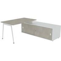 Bureau met schuifdeurkast 140x80 cm - Quadrifoglio