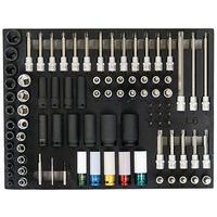 Samenstelling van doppen en accessoire 90 tools in module foam 3/3