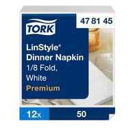 Servet Dinner wit vouw 1/8 12x50 servetten - Tork LinStyle®