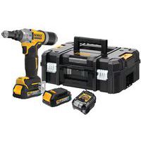 Klinknagelpistool 6.4 mm 18V XR 2x 1,7 Ah en lader in koffer - Dewalt