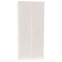 Garderobekast metaal, Type garderobekast: L-vormige deur, Materiaal: Staal, Aantal vakken/kolom: 2