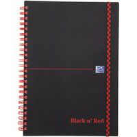 Spiraalblok black'n red a5 140 pagina 90g gelineerd  7 mm pp - Oxford