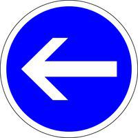 Signaalbord B21.2 Pijl naar links - Kelias