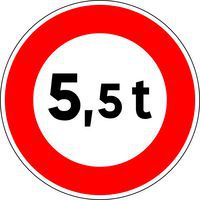 Signaalbord B13 Gewichtsbegrenzer tot 3,5 t - Kelias