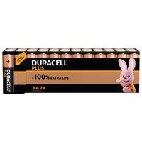 Alkalinebatterij AA plus 100% - 24 eenheden - Duracell