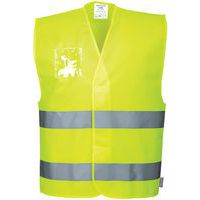 Vest Hi-Vis Dubbele ID houder Geel C475 Portwest