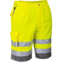 Broek Kort Hi-Vis Polykatoen Grijs/geel E043 Portwest
