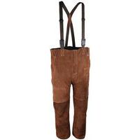 Lasbroek met bretels bruin leer - Singer