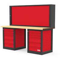 Werkbank 4 met wandkast en 2 kasten van 6 lade - 2 m - Sam