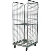 Rolcontainer 3-zijdig gaas 50x50 mm - 1 legbord - 400 kg