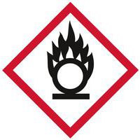 Leidingmarkering op rol GHS03 - oxiderende stoffen - Systemtext