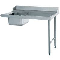 Aanvoertafel zonder gat Links aansluiting 1100mm - Tournus Equipement