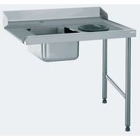 Aanvoertafel met gat - Links aansluiting 1100 mm - Tournus Equipement