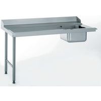 Aanvoertafel zonder gat Rechts aansluiting 1600mm - Tournus Equipement