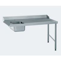 Aanvoertafel zonder gat Links aansluiting 1600mm - Tournus Equipement