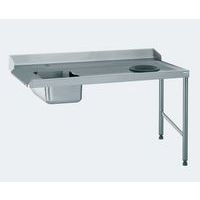 Aanvoertafel met gat - Links aansluiting 1600 mm - Tournus Equipement