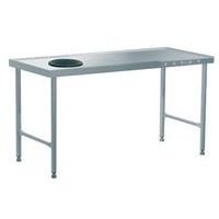 Werktafel met afvalgat hoek rechts - Tournus Equipement