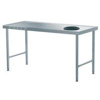 Werktafel met afvalgat hoek links - Tournus Equipement