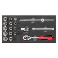 Dopsleutelset 3/8 in 2/6 CT-module 18-Delig R22150020 - GedoreRed