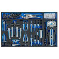 Buiten-/binnentrekker gereedschapswagen en werkbank 28-delig - Gedore