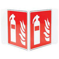 Bord Brandblusser, dubbelzijdig, V-vormig, aluminium - Manutan Expert