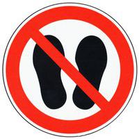 Vierkant bord Hier niet lopen/stilstaan, zelfklevend - Manutan Expert